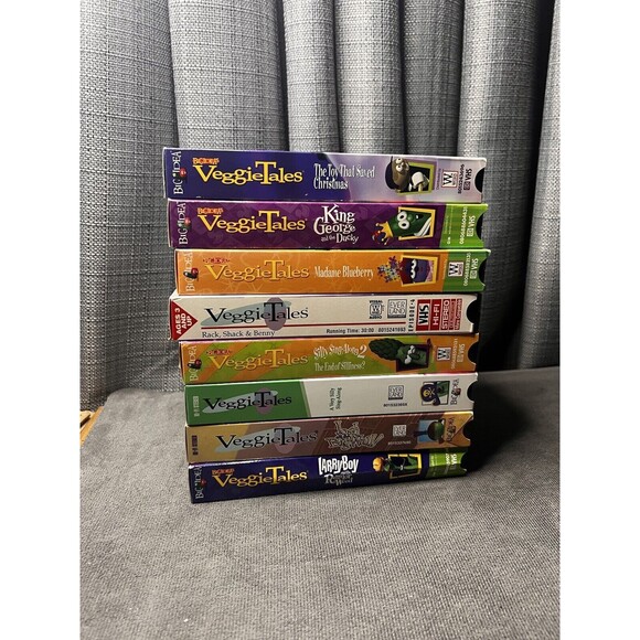 VeggieTales Series VCR VHS Tapes Lot Larry Boy Bob Madame Blueberry Silly Songs - Picture 2 of 10
